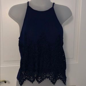 Navy half lace flowy juniors too